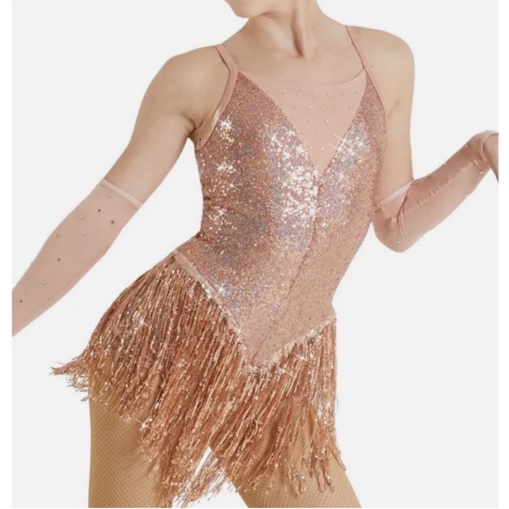 Sequin Fringe Costume in Rose Gold